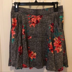 Floral skater mini skirt with pockets